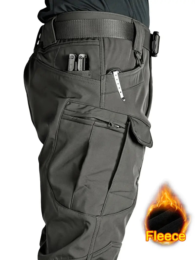 Unisex Fleece-Lined Waterproof Tactical Pants for Outdoor Winter Wear