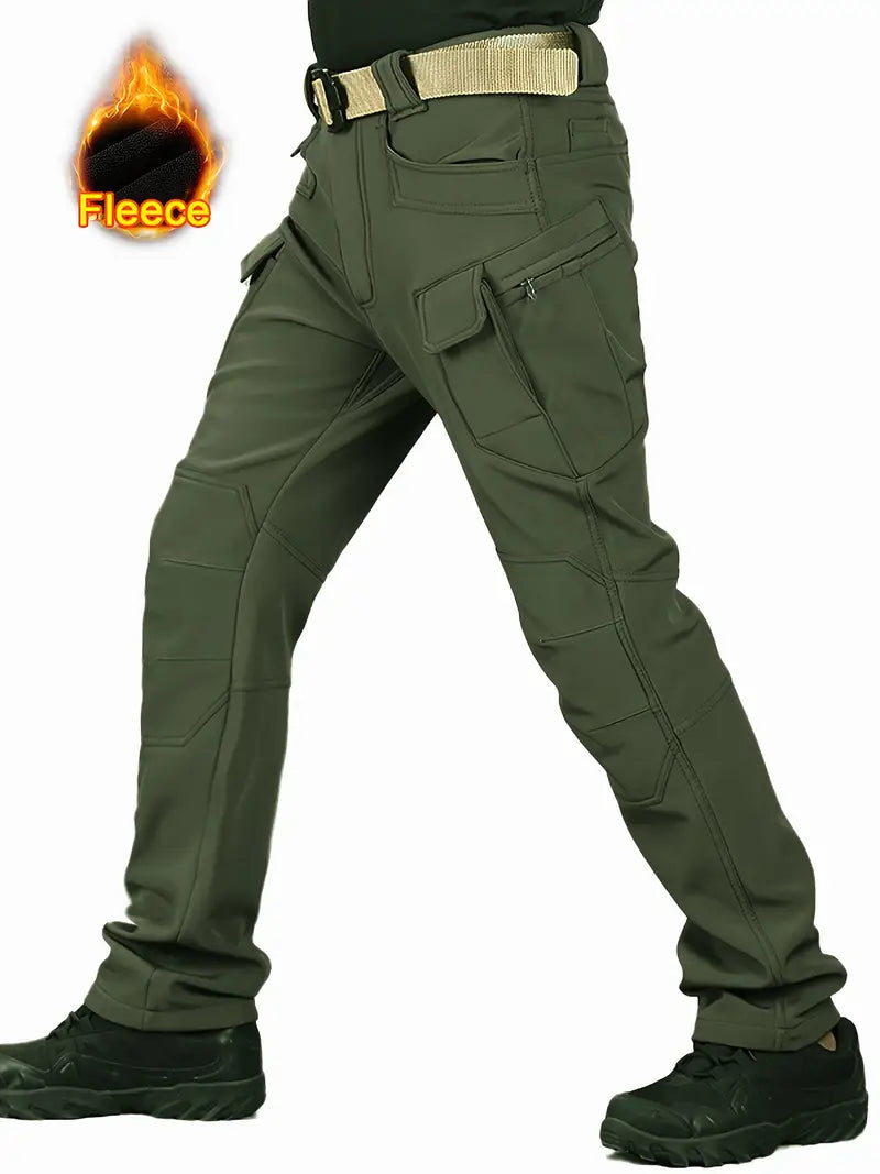 Unisex Fleece-Lined Waterproof Tactical Pants for Outdoor Winter Wear