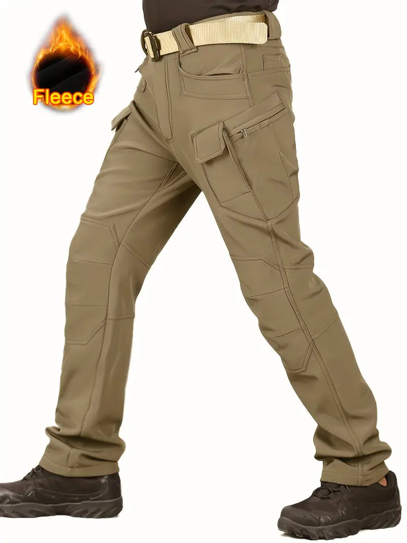 Unisex Fleece-Lined Waterproof Tactical Pants for Outdoor Winter Wear