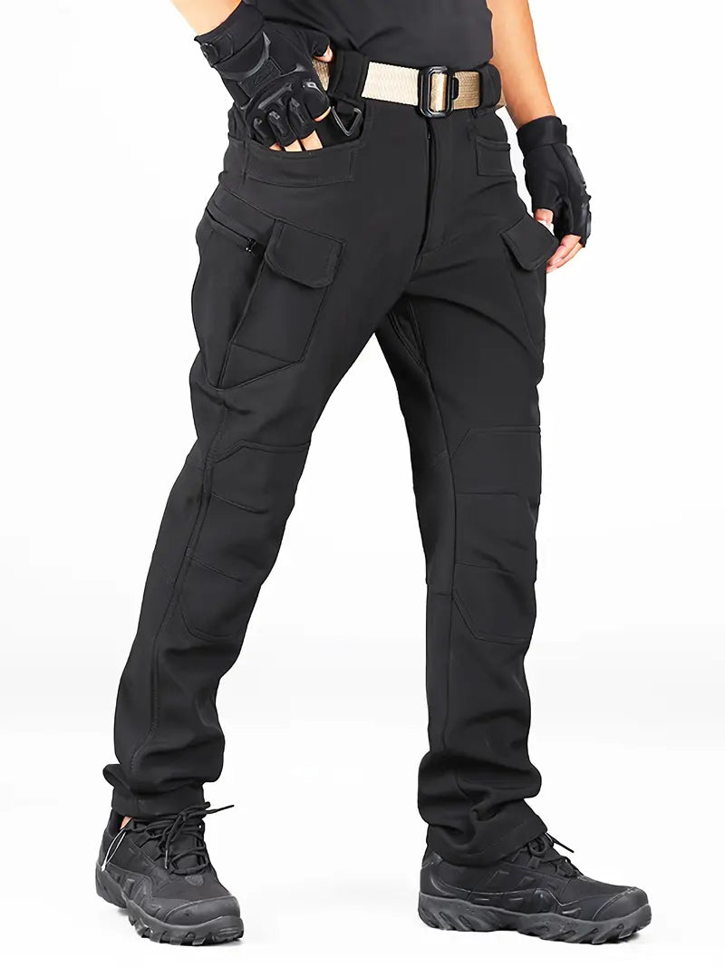 Unisex Fleece-Lined Waterproof Tactical Pants for Outdoor Winter Wear