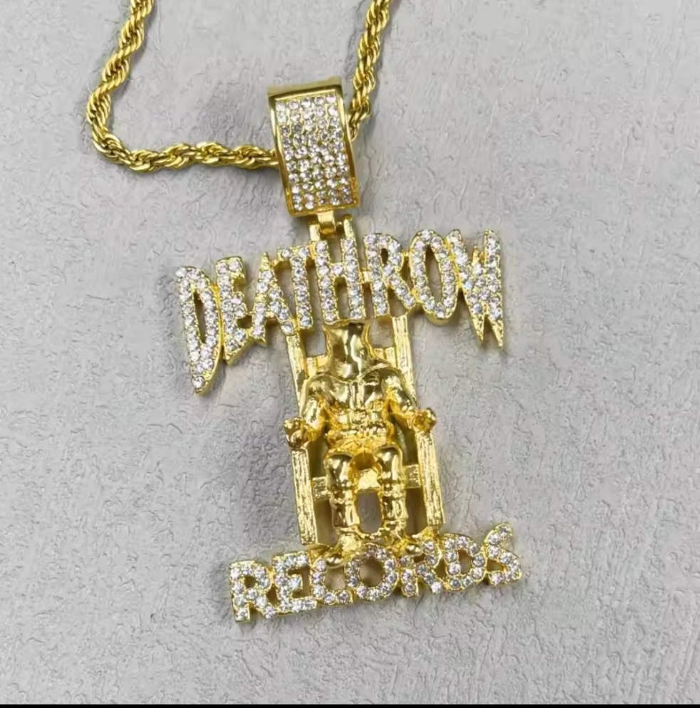 Death Row Records pendant and chain