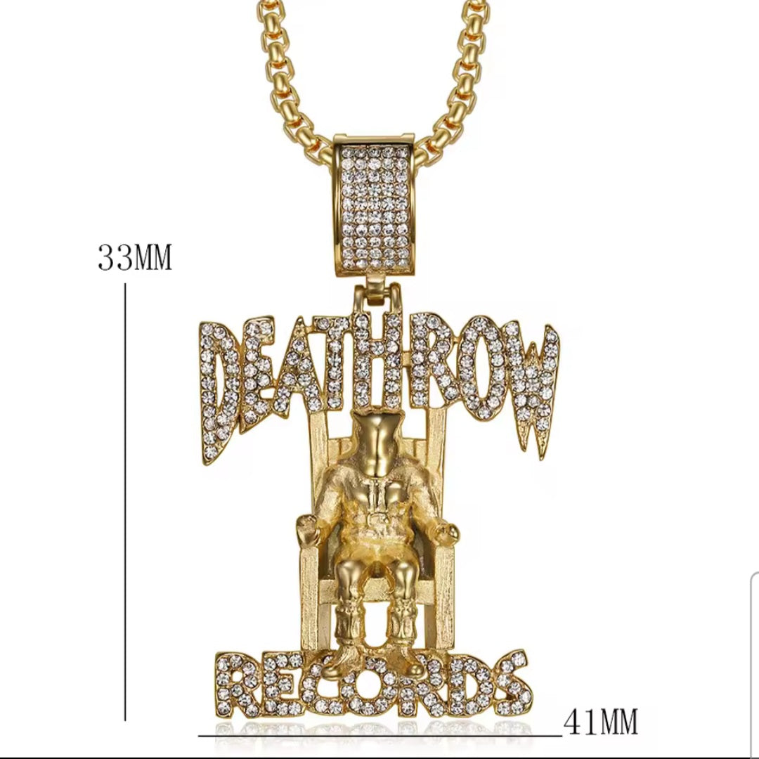 Death Row Records pendant and chain