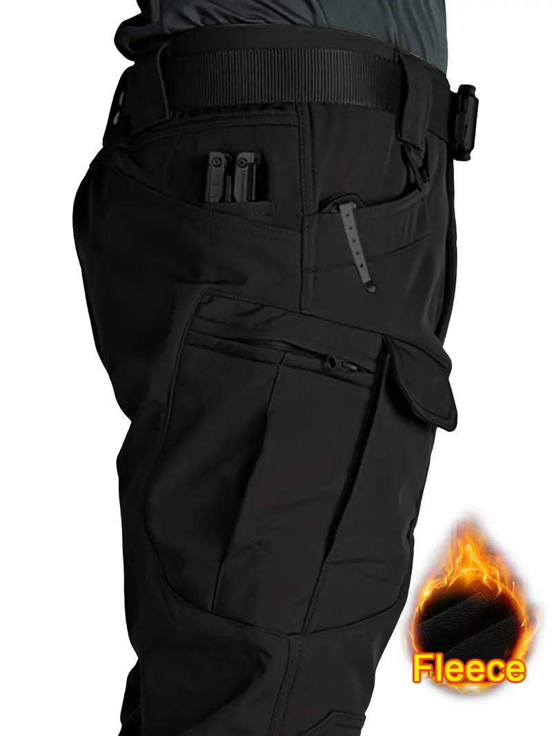 Unisex Fleece-Lined Waterproof Tactical Pants for Outdoor Winter Wear